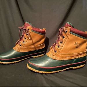 Bass boots. Rubber bottom and leather top